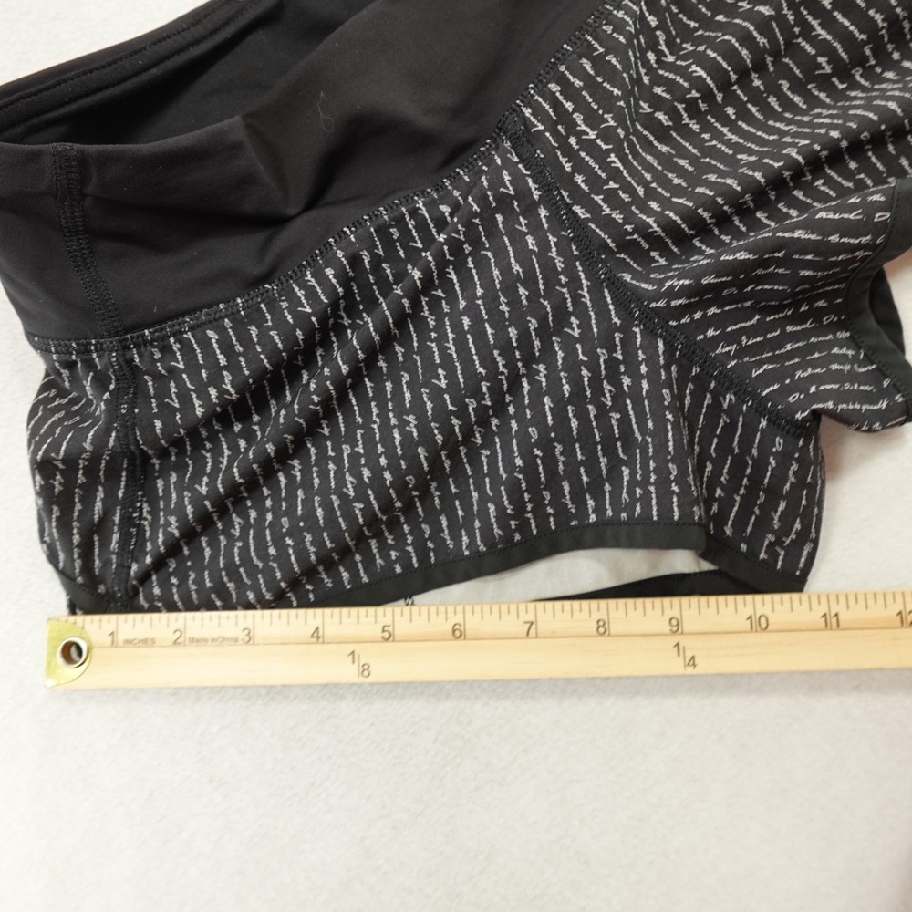 Lululemon Speed Up Shorts Womens 4 Black Manifesto Script Lined Running Gym 2.5" - Picture 7 of 13